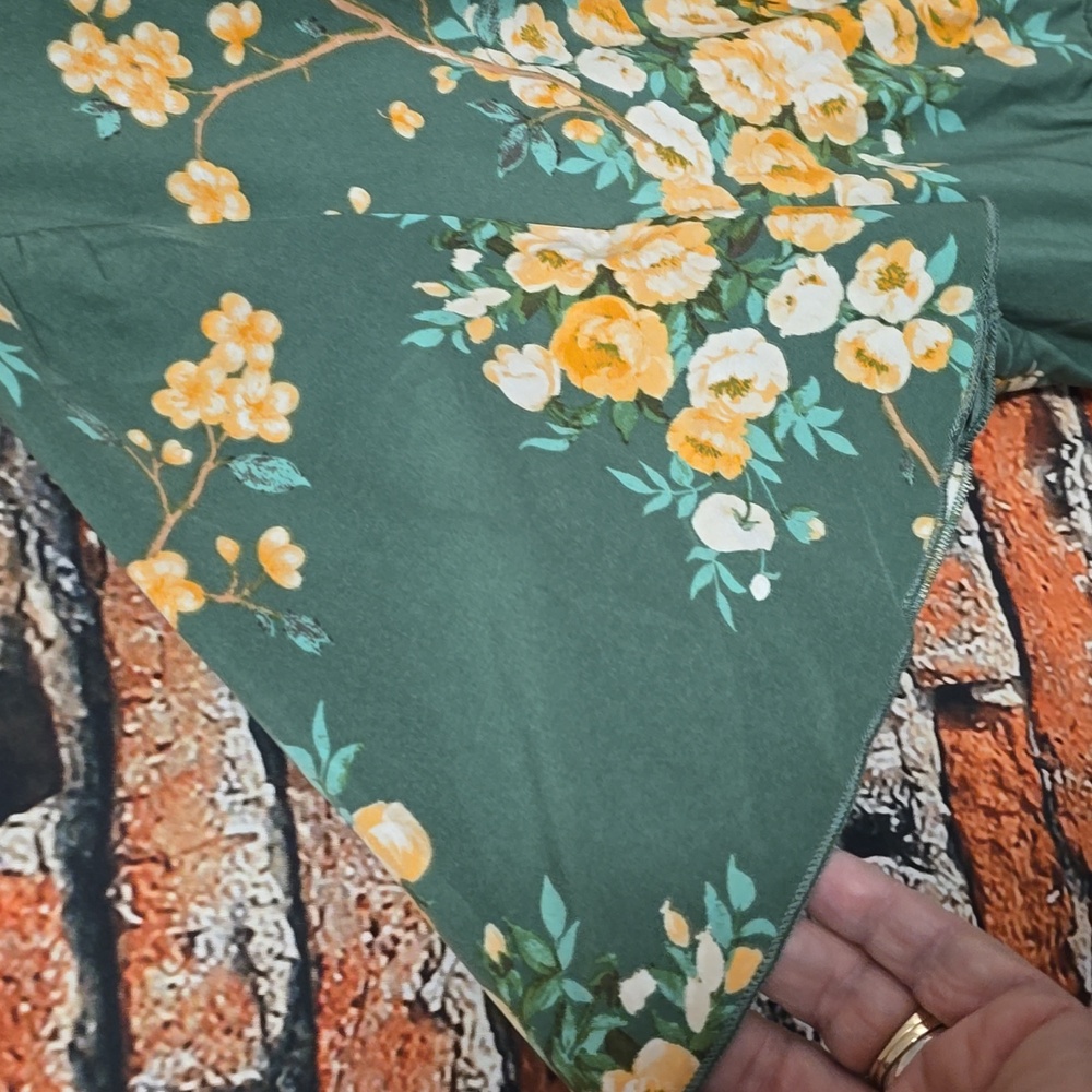 Shein Green Flutter Sleeve V-Neck Midi Dress 3XL - Picture 3 of 9